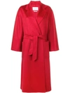 Max Mara Belted Robe Coat In Red