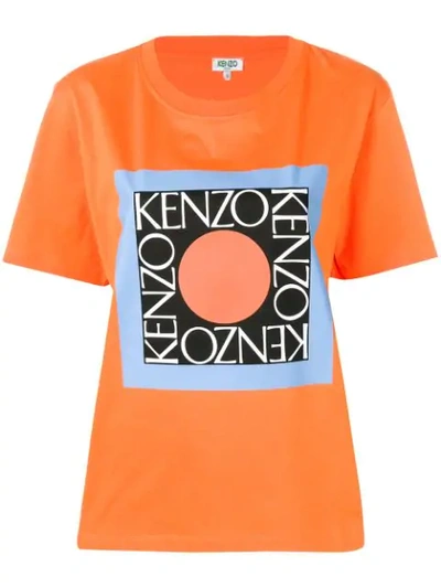 Kenzo Logo Stamp T In Orange