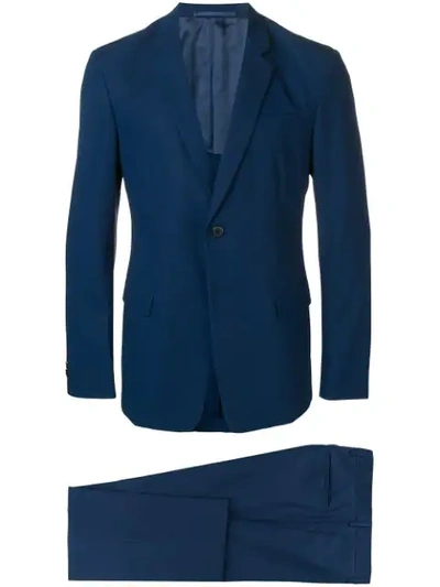 Prada Two Button Suit In Blue