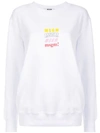 Msgm Logo Chest Print Sweatshirt In White