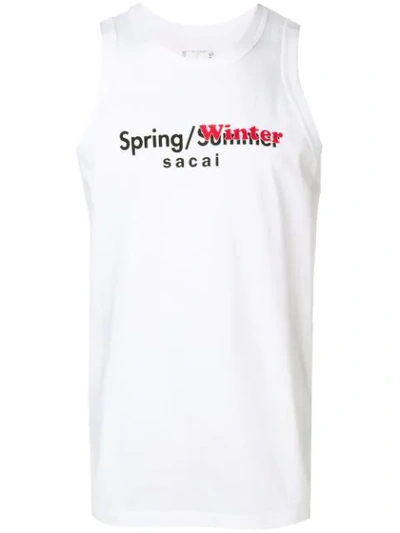 Sacai Spring Winter Tank Top In White