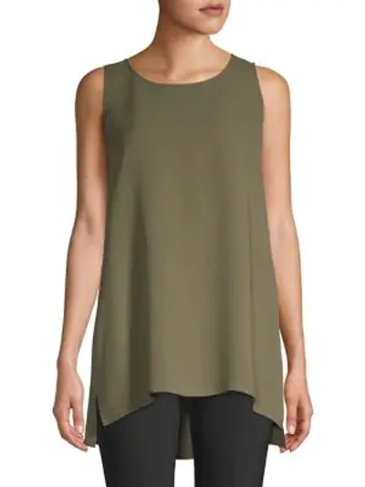 Lafayette 148 Ruthie Silk Blouse In Bay Leaf