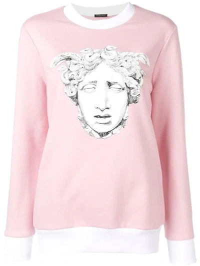 Versace Medusa Print Sweatshirt In Pink