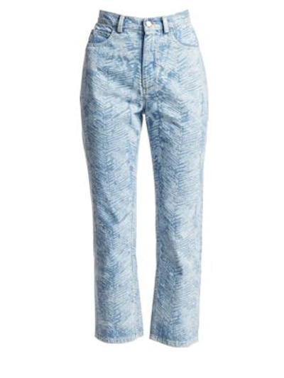 Rachel Comey Norm Zebra High-rise Cropped Jeans In Baby Blue