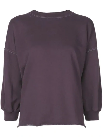 Rachel Comey Mingle Raw Collar Drop Sleeve Sweatshirt In Purple