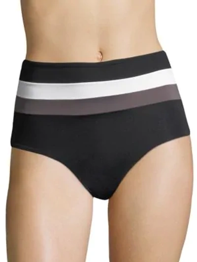 L*space Portia Striped Bikini Bottom In Black