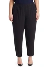 Eileen Fisher System Slouchy Silk Ankle Pants In Black