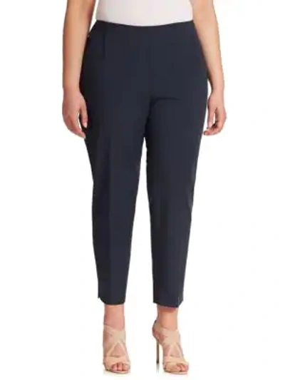 Lafayette 148 Bi-stretch High-waist Pants In Ink