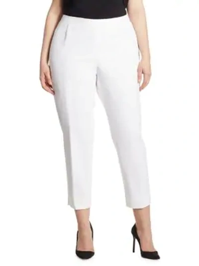 Lafayette 148 Bi-stretch High-waist Trousers In White