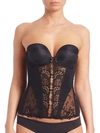 Simone Perele Floral Lace Bustier In Black