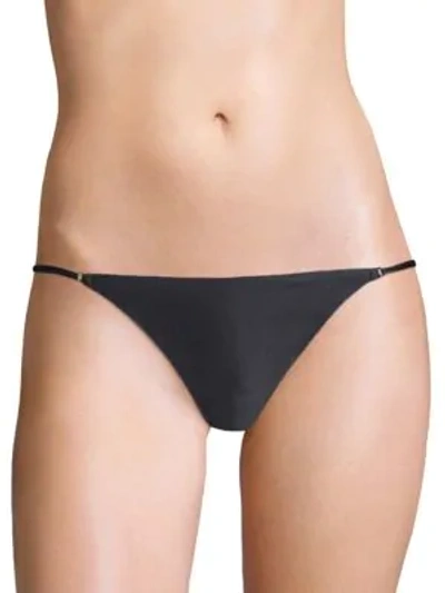 Fleur Du Mal Luxe Cheeky Silk Satin Briefs In Black