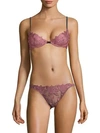 Fleur Du Mal Lace Plunge Demi Bra In Mocha