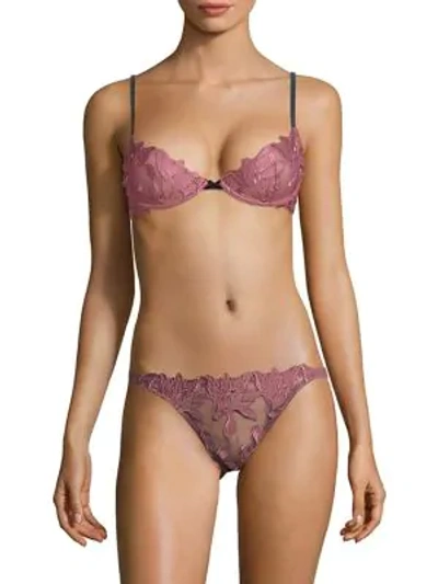 Fleur Du Mal Lace Plunge Demi Bra In Mocha
