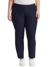 Eileen Fisher System Slim Stretch-crepe Ankle Pants In Midnight