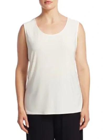 Caroline Rose Knit Long Tank Top In White