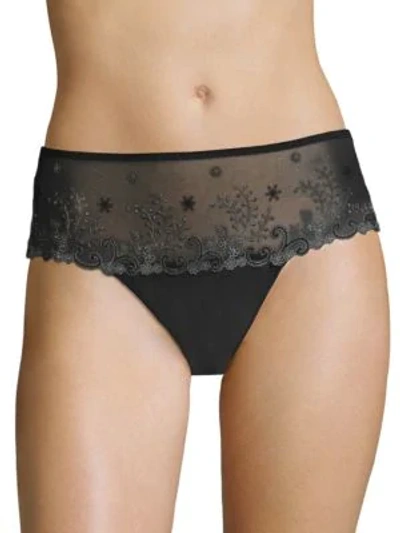 Simone Perele Eden Floral Lace Panties In Moonlight