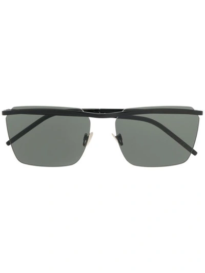 Saint Laurent Rectangular Shaped Sunglasses In 黑色