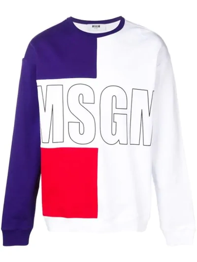 Msgm Colour Block Sweatshirt In Multicolor