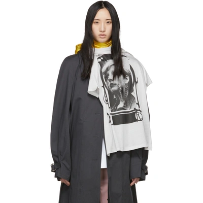 Raf Simons Grey And Yellow T-shirt Scarf In Grey/yellow