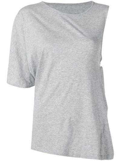 Mm6 Maison Margiela Asymmetric T-shirt In Grey
