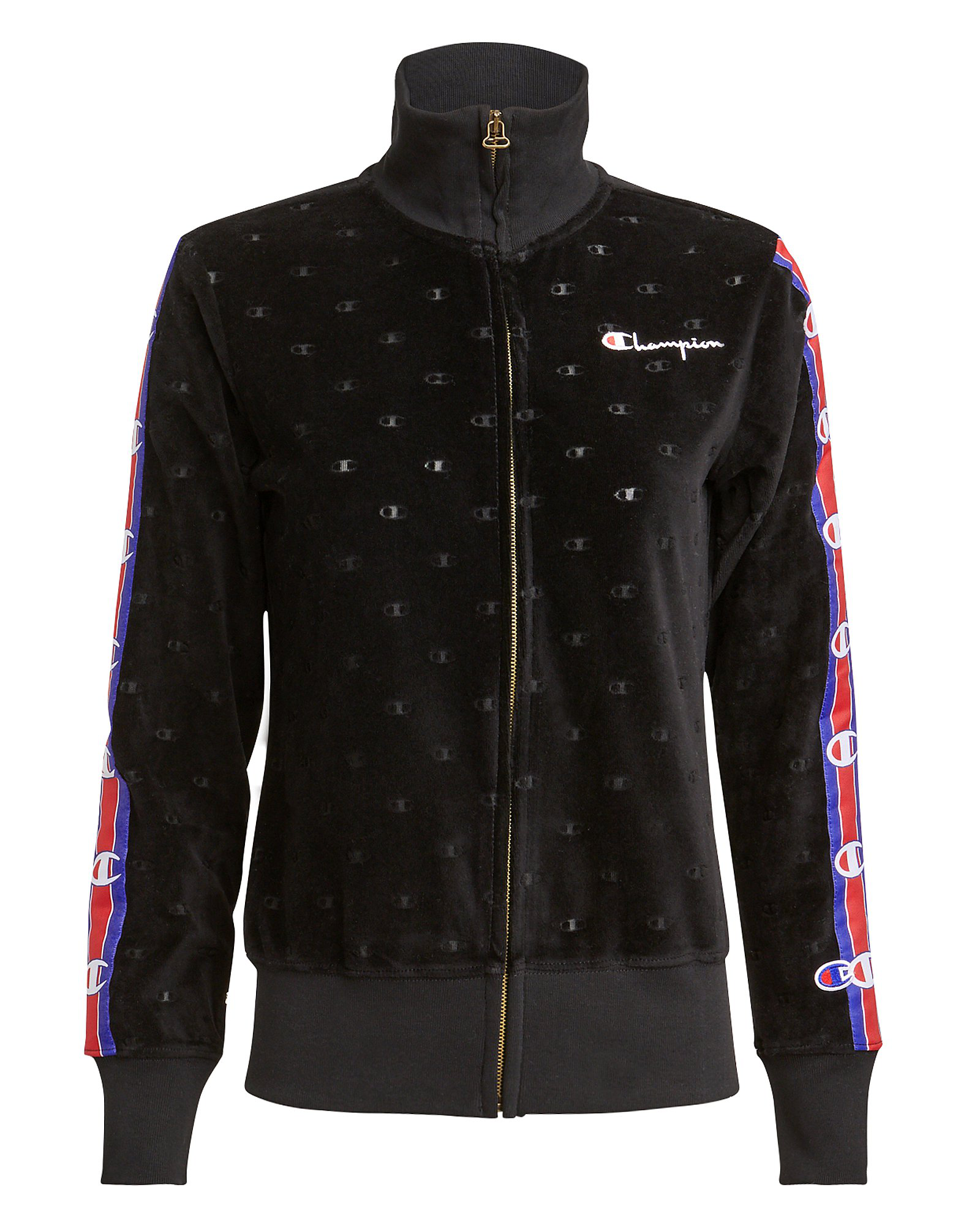 Champion Velour Track Zip Jacket In Black | ModeSens