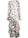 Alexis Solace Floral Ruffle Dress In White