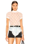 Alexander Wang T Lace Short Sleeve Top In Shell