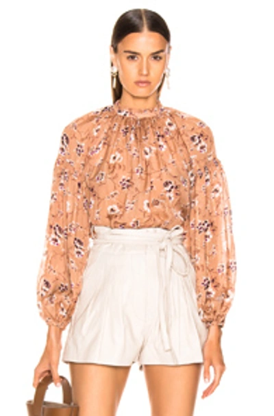 Ulla Johnson Arnoux Blouse In Floral,pink In Cafe