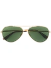 Saint Laurent Classic 11 Zero 60mm Double-bridge Aviator Sunglasses In Black