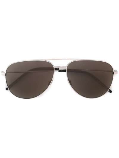 Saint Laurent Men's Zero Base Brow Bar Aviator Sunglasses, 61mm In Gold