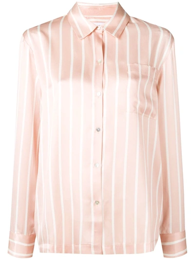 Asceno Striped Pyjama Shirt In Pink