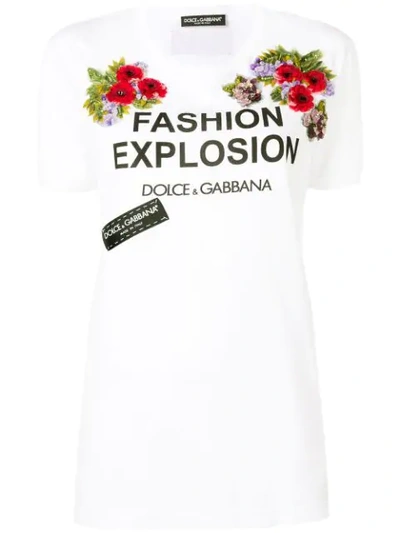 Dolce & Gabbana Explosion Floral Print T-shirt In White