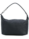 Bottega Veneta Tourmaline Intrecciato Nappa Small Shoulder Bag In Nero