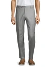 Zanella Parker Wool Flat Front Trousers In Grey