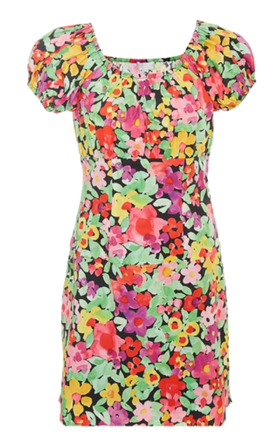 Caroline Constas Calla Off-the-shoulder Floral-print Cotton Mini Dress