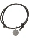 Bottega Veneta Leather Intrecciato Bracelet In Black