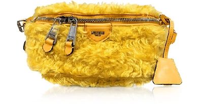 Moschino Yellow Mohair Belt Bag