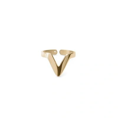 Ekria Small Triangle Stackable Midi Ring Shiny Yellow Gold