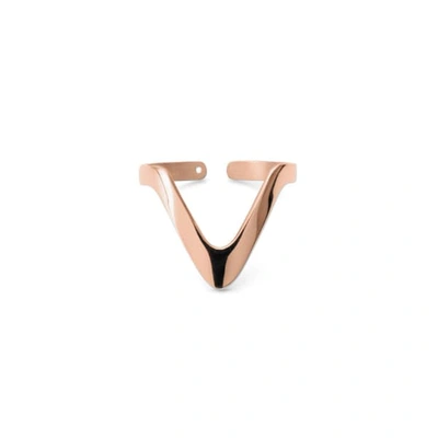 Ekria Large Triangle Stackable Ring Shiny Rose Gold