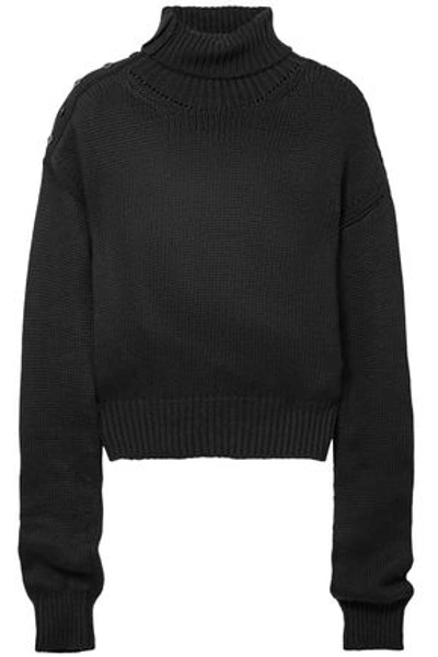 Adeam Woman Cotton-blend Turtleneck Sweater Black