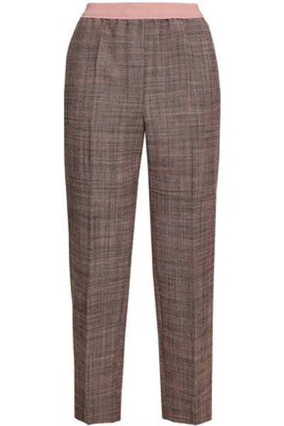 Agnona Woman Wool-tweed Straight-leg Pants Pastel Pink