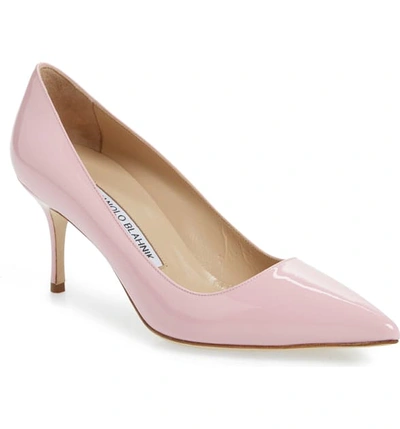 Manolo Blahnik Bb Pump In Light Pink Patent