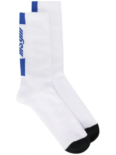 Msgm Logo Socks In White