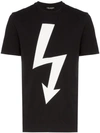 Neil Barrett Large Lightning Bolt Short Sleeved T In Black