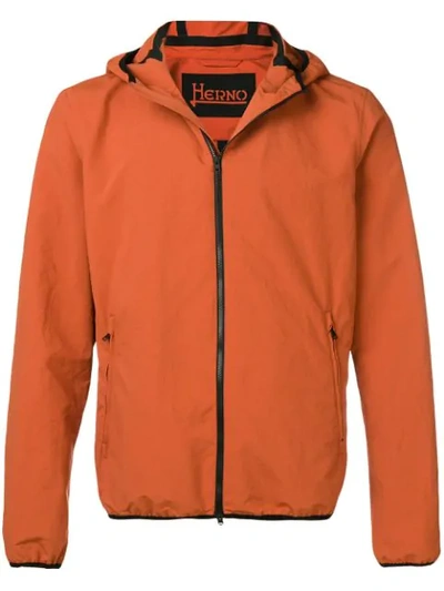 Herno Hooded Lightweight Jacket In Orange
