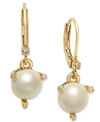 Kate Spade 'rise And Shine' Faux Pearl Lever Back Earrings In Gold