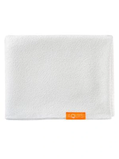 Aquis Lisse Luxe Long Hair Towel In White