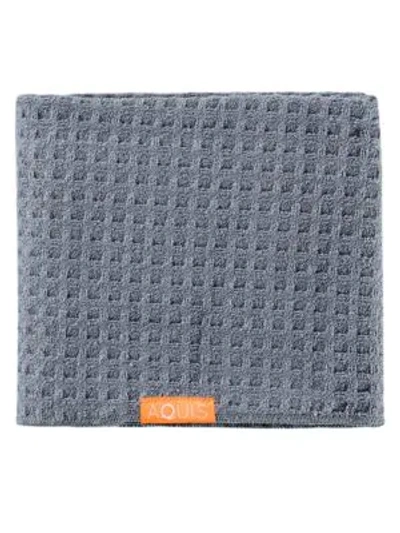 Aquis Waffle Luxe Hair Towel In Moody Grey