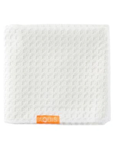 Aquis Waffle Luxe Hair Towel In White