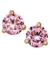 Kate Spade Gold-tone Pink Stone And Crystal Stud Earrings In Lightrose